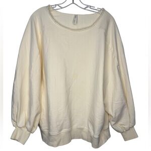 NAP Loungewear Oversized Cream Balloon Sleeve Sweatshirt Medium